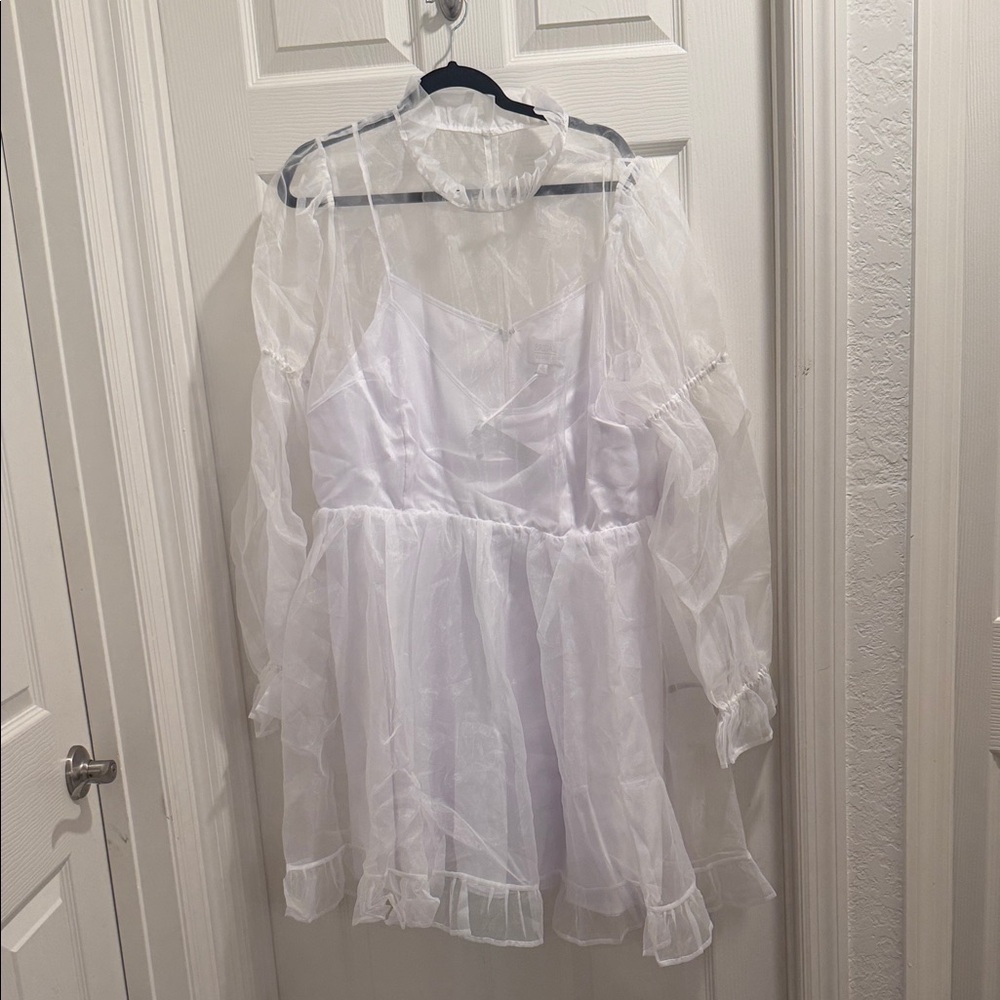 Eloquii Sheer White Wedding Dress